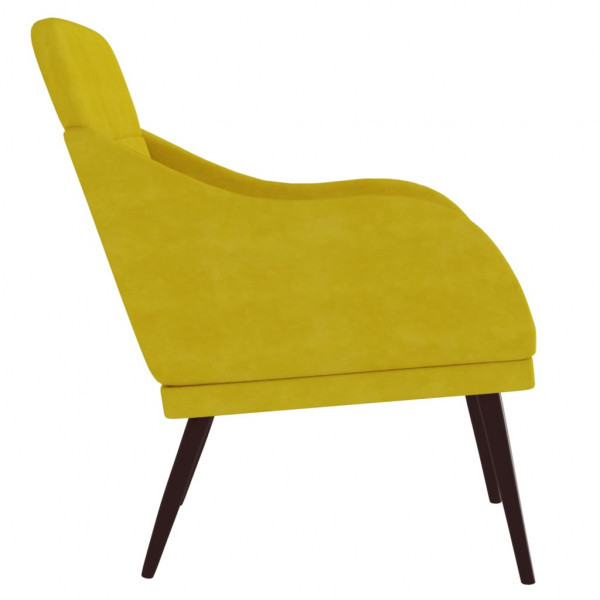 Cadeira c/ apoio de braços 63x76x80 cm veludo amarelo M 4