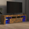 Mueble de TV con luces LED color roble ahumado 140x36.5x40 cm 1