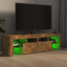 Mueble de TV con luces LED color roble ahumado 140x36.5x40 cm 5