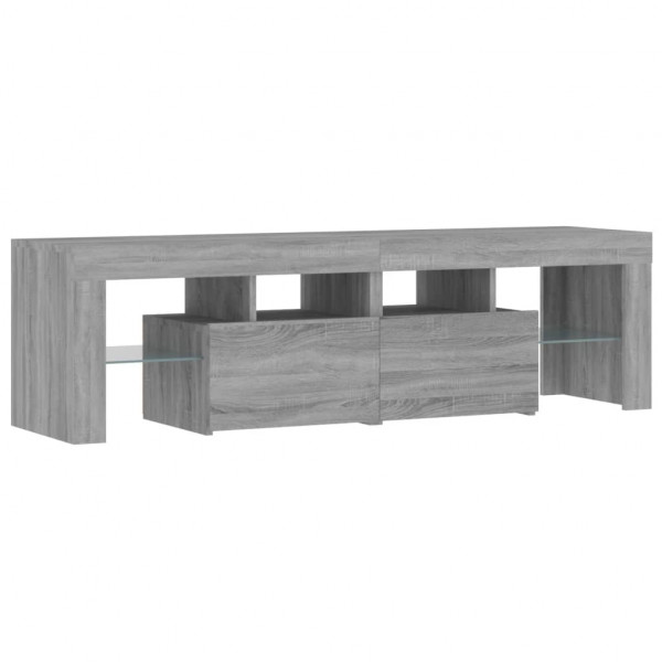 Mueble de TV con luces LED gris Sonoma 140x36.5x40 cm M 3