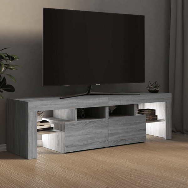 Mueble de TV con luces LED gris Sonoma 140x36.5x40 cm M 4