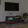 Mueble de TV con luces LED roble ahumado 90x35x40 cm 1