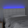 Cabecero con LED cuero sintético blanco 100x5x78/88 cm 3