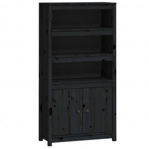 Aparador alto madera maciza de pino negro 80x35x154 cm H