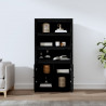 Aparador alto madera maciza de pino negro 80x35x154 cm 3