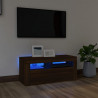 Móvel de TV com luzes LED 90x35x40 cm carvalho castanho 1