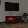 Mueble de TV con luces LED roble marrón 90x35x40 cm 5