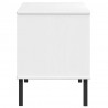 Zapatero con patas metal OSLO madera maciza blanco 106x35x45 cm 5