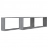 Estante cubo pared 2 uds contrachapada gris Sonoma 100x15x30 cm 3