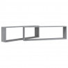 Estante cubo pared 2 uds contrachapada gris Sonoma 100x15x30 cm 4