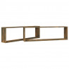 Estante cúbico de pared 2 uds madera roble ahumado 100x15x30cm 4