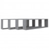 Estante cubo pared 4 uds contrachapada gris Sonoma 100x15x30 cm 3