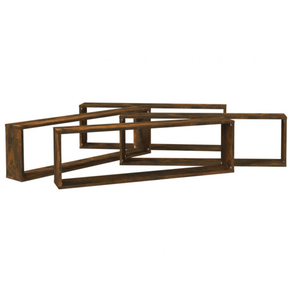 Prateleiras cubo 4 pcs 100x15x30 deriv. madeira carvalho fumado M 4