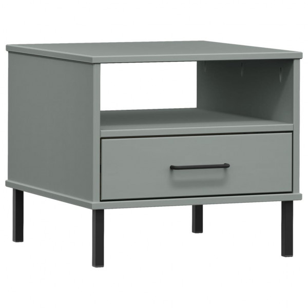 Mesa cabeceira c/ pernas de metal pinho maciço OSLO cinzento M 2