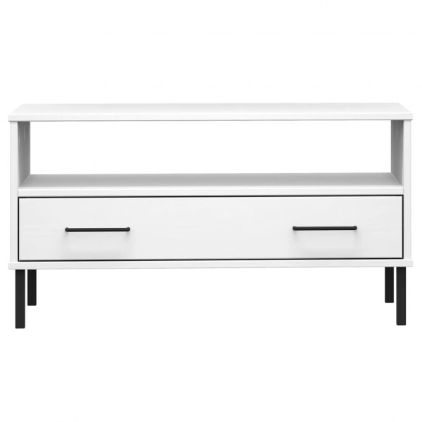 Mesa de centro com pernas de metal madeira maciça OSLO branco M 4