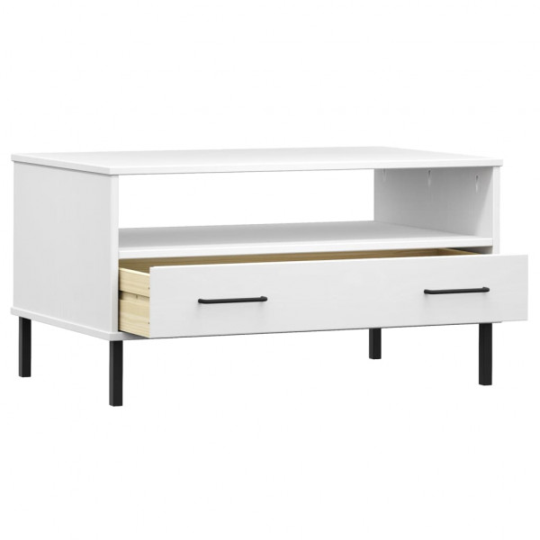 Mesa de centro patas metal OSLO madera maciza blanco 85x50x45cm M 5