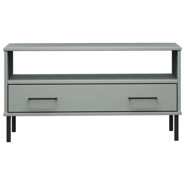 Mesa centro pernas de metal 85x50x45 madeira maciça OSLO cinza M 4