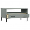 Mesa de centro patas metal OSLO madera maciza gris 85x50x45 cm 5