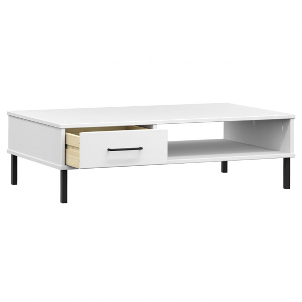 Mesa de centro c/ pernas de metal pinho maciço OSLO branco M 5