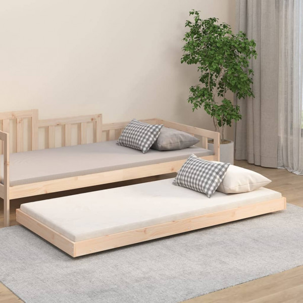 Estructura de cama madera maciza de pino 90x190 cm D