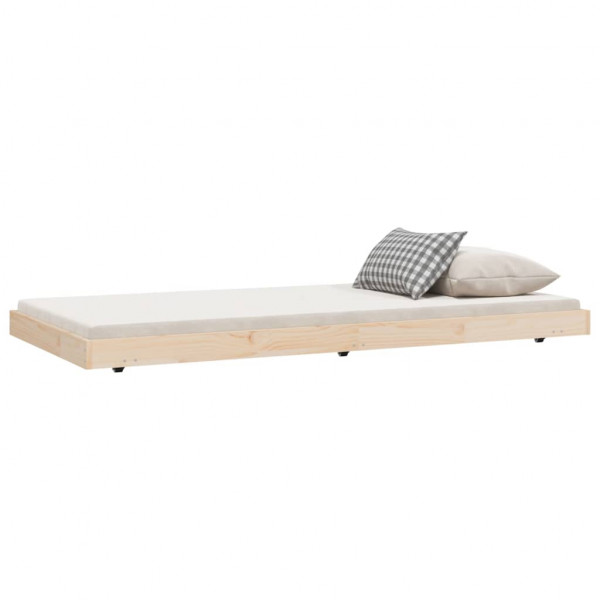 Estructura de cama madera maciza de pino 90x190 cm M 3