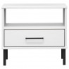 Mesa de cabeceira c/ pernas de metal pinho maciço OSLO branco 4