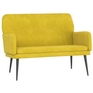Banco 108x79x79 cm veludo amarelo H