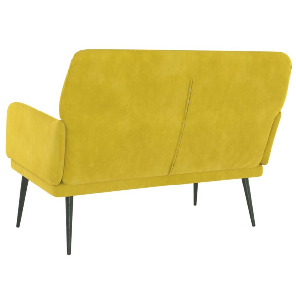 Banco 108x79x79 cm veludo amarelo M 5