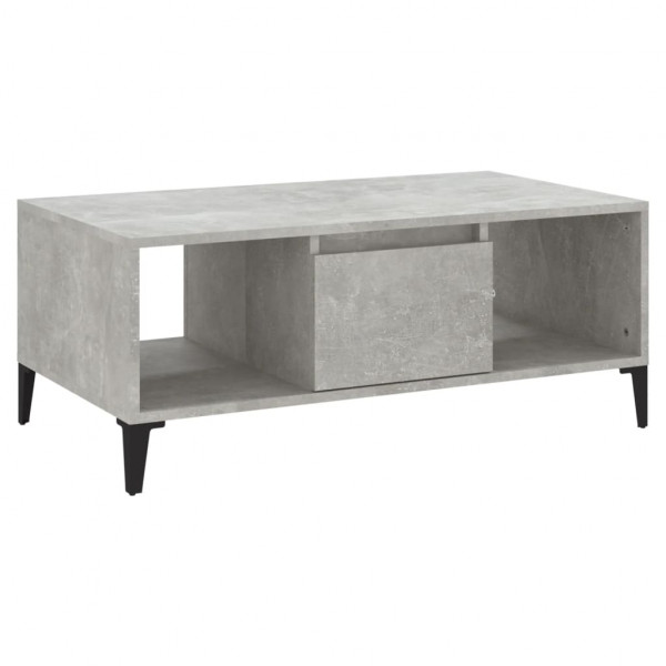 Mesa de centro madera contrachapada gris hormigón 90x50x36.5 cm M 2
