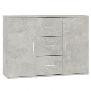 Aparador de madera contrachapada gris hormigón 91x29.5x65 cm H