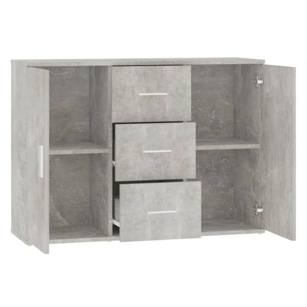 Aparador de madera contrachapada gris hormigón 91x29.5x65 cm M 5