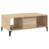 Mesa de centro madera contrachapada roble Sonoma 90x50x36.5 cm 2