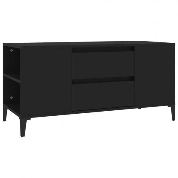 Mueble para TV madera contrachapada negro 102x44.5x50 cm M 2