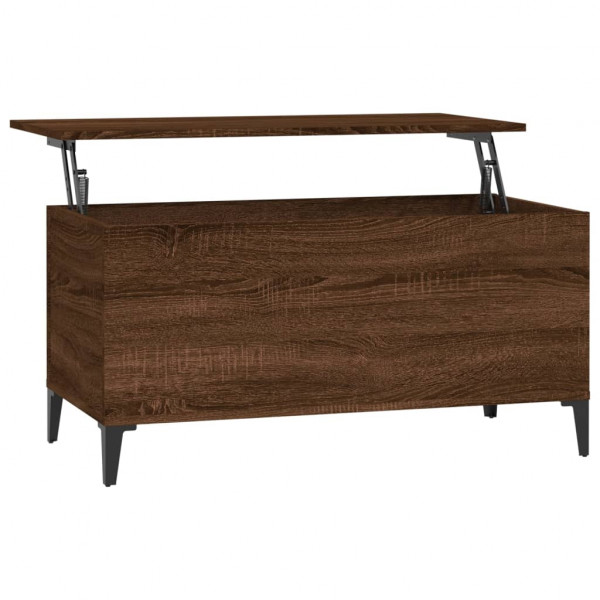 Mesa de centro madera contrachapada roble marrón 90x44.5x45 cm M 2