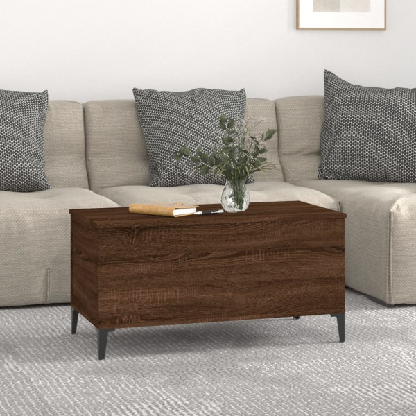 Mesa de centro madera contrachapada roble marrón 90x44.5x45 cm M 3
