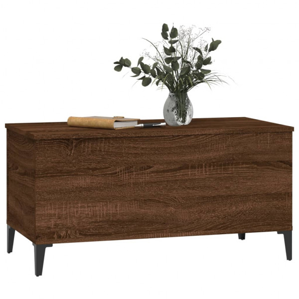 Mesa de centro madera contrachapada roble marrón 90x44.5x45 cm M 4
