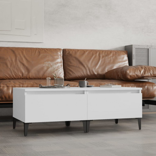 Mesas auxiliares 2 uds madera contrachapada blanco 50x46x35 cm D