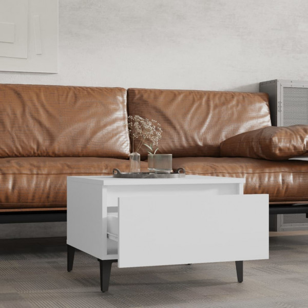 Mesas auxiliares 2 uds madera contrachapada blanco 50x46x35 cm M 3