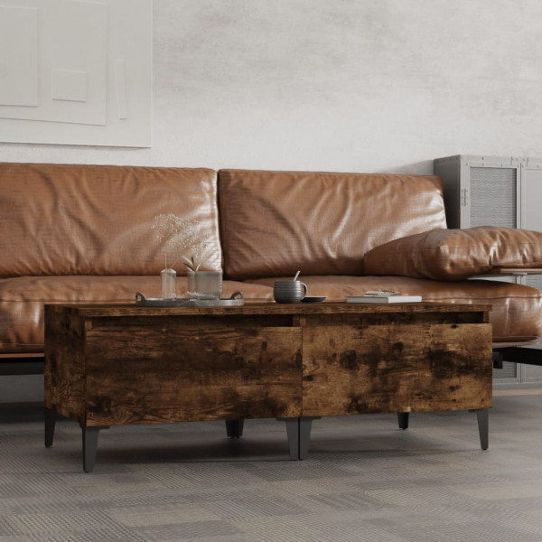 Mesas auxiliares 2 uds contrachapada roble ahumado 50x46x35 cm D