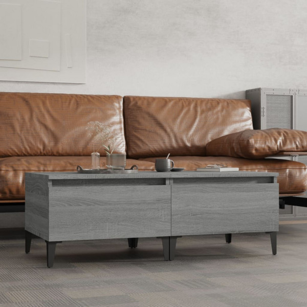 Mesas auxiliares 2 uds contrachapada gris Sonoma 50x46x35 cm D