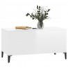 Mesa de centro madera contrachapada blanco brillo 90x44.5x45 cm 2