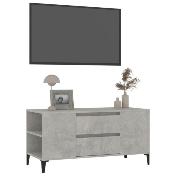 Mueble de TV madera contrachapada gris hormigón 102x44.5x50 cm M 4