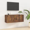Mueble para TV de pared roble ahumado 100x34.5x40 cm 1