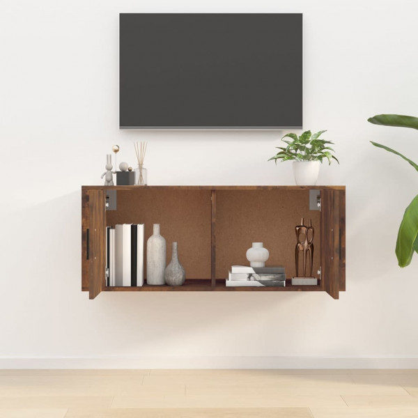 Mueble para TV de pared roble ahumado 100x34.5x40 cm M 3