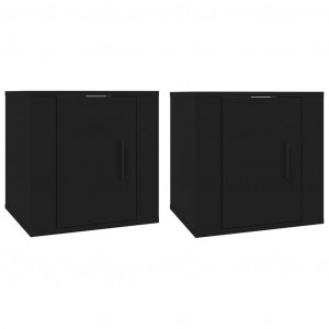 Móveis de TV de parede 2 pcs 40x34.5x40 cm preto H