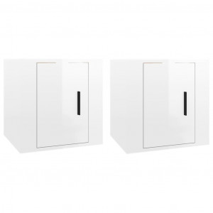 Móveis de TV para parede 2 pcs 40x34.5x40 cm branco brilhante H