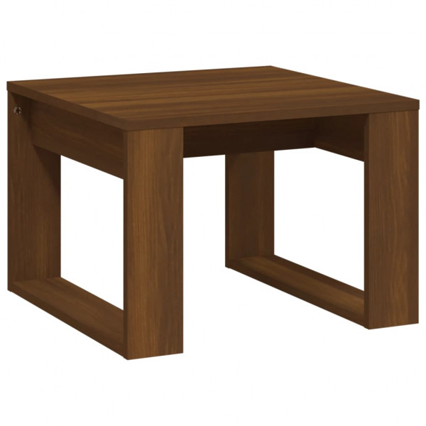 Mesa auxiliar madera contrachapada marrón roble 50x50x35 cm M 2