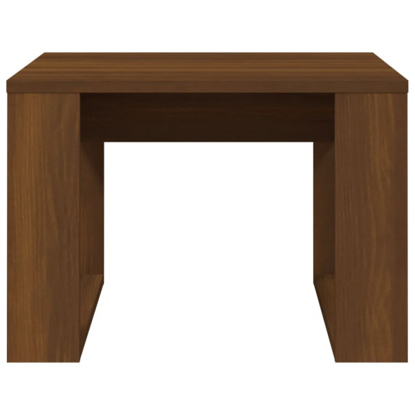 Mesa auxiliar madera contrachapada marrón roble 50x50x35 cm M 5