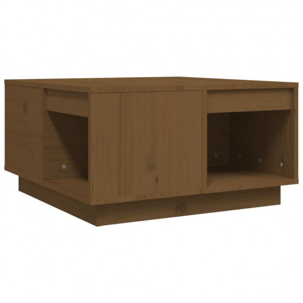 Mesa de centro madera maciza de pino marrón miel 60x61x32.5 cm M 2