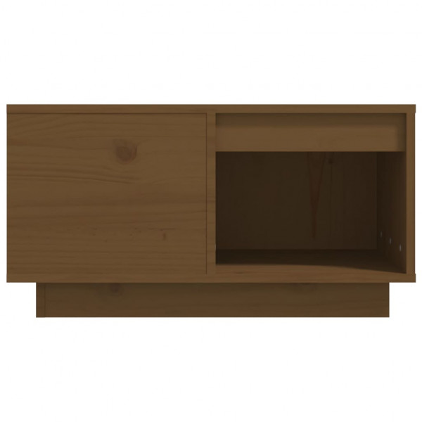 Mesa de centro madera maciza de pino marrón miel 60x61x32.5 cm M 5